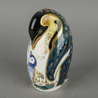 ROYAL CROWN DERBY Paperweight Emperor Penguin And Chick