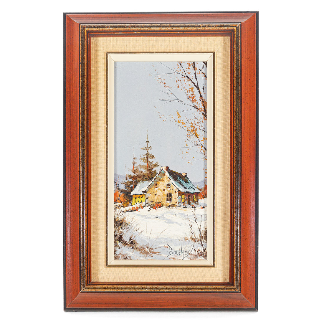 Louis Pierre Boucher (Canadian 1942) Winter Cottage