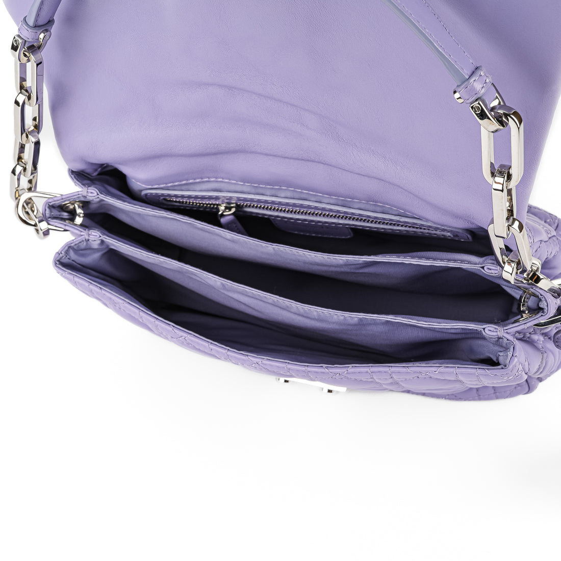 CHRISTIAN DIOR New Lock Quilted Cannage Flap Bag - Lilac