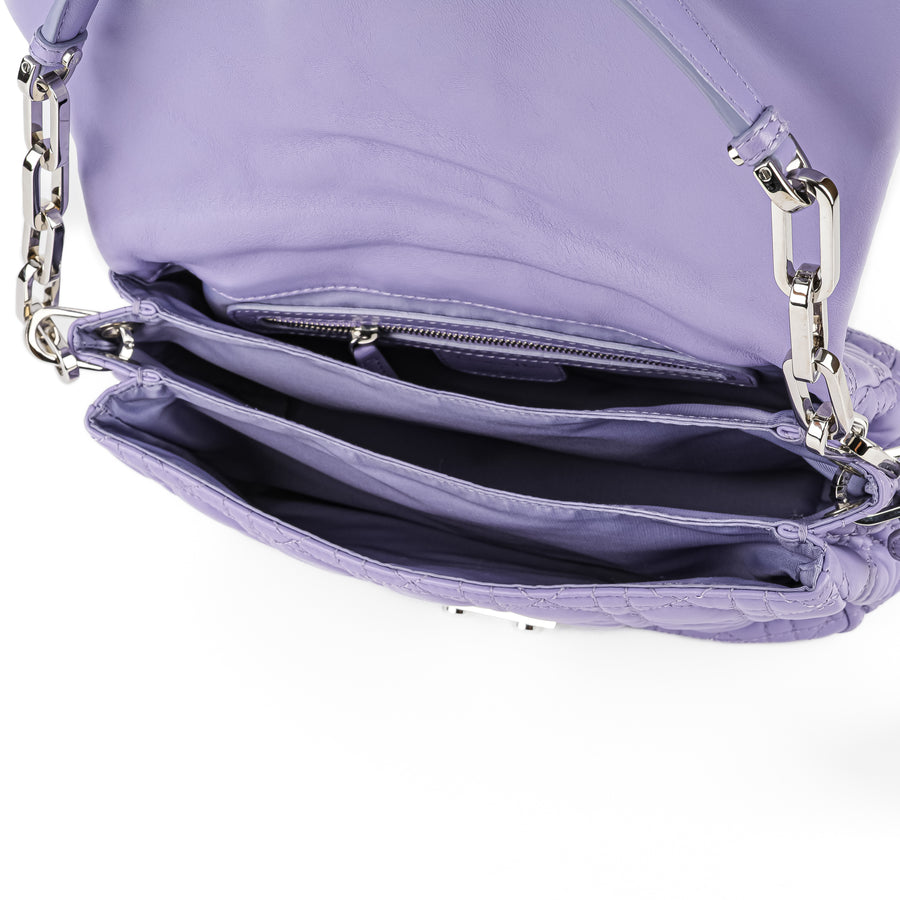 CHRISTIAN DIOR New Lock Quilted Cannage Flap Bag - Lilac