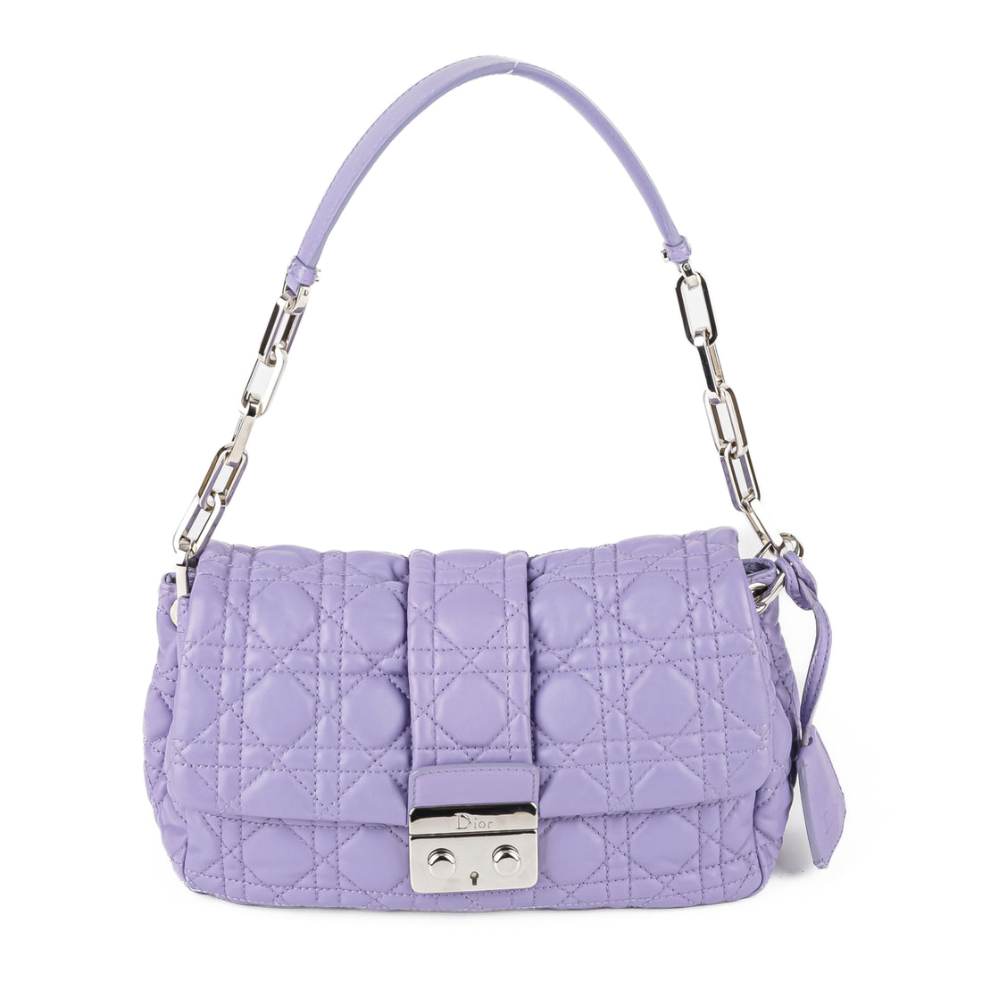 CHRISTIAN DIOR New Lock Quilted Cannage Flap Bag - Lilac
