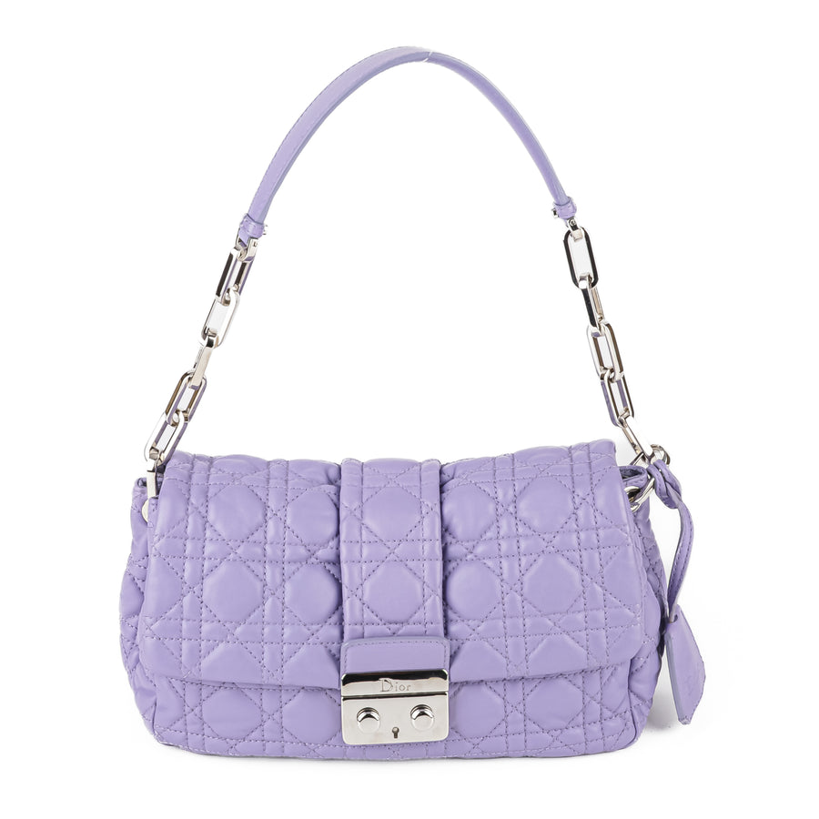 CHRISTIAN DIOR New Lock Quilted Cannage Flap Bag - Lilac