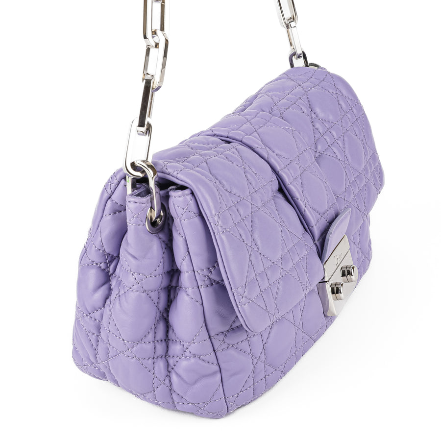 CHRISTIAN DIOR New Lock Quilted Cannage Flap Bag - Lilac
