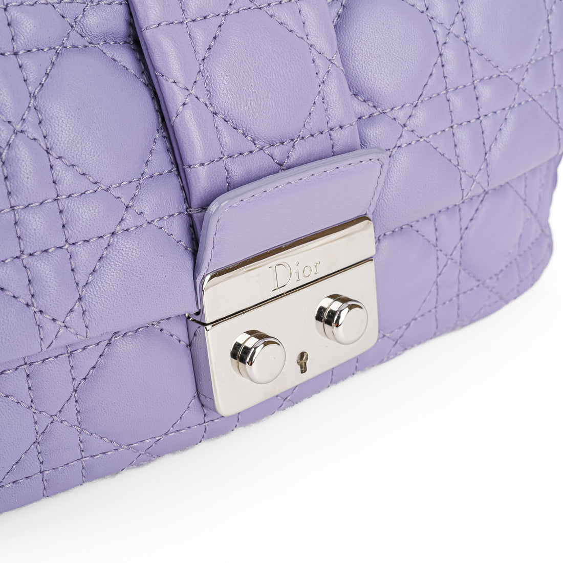 CHRISTIAN DIOR New Lock Quilted Cannage Flap Bag - Lilac