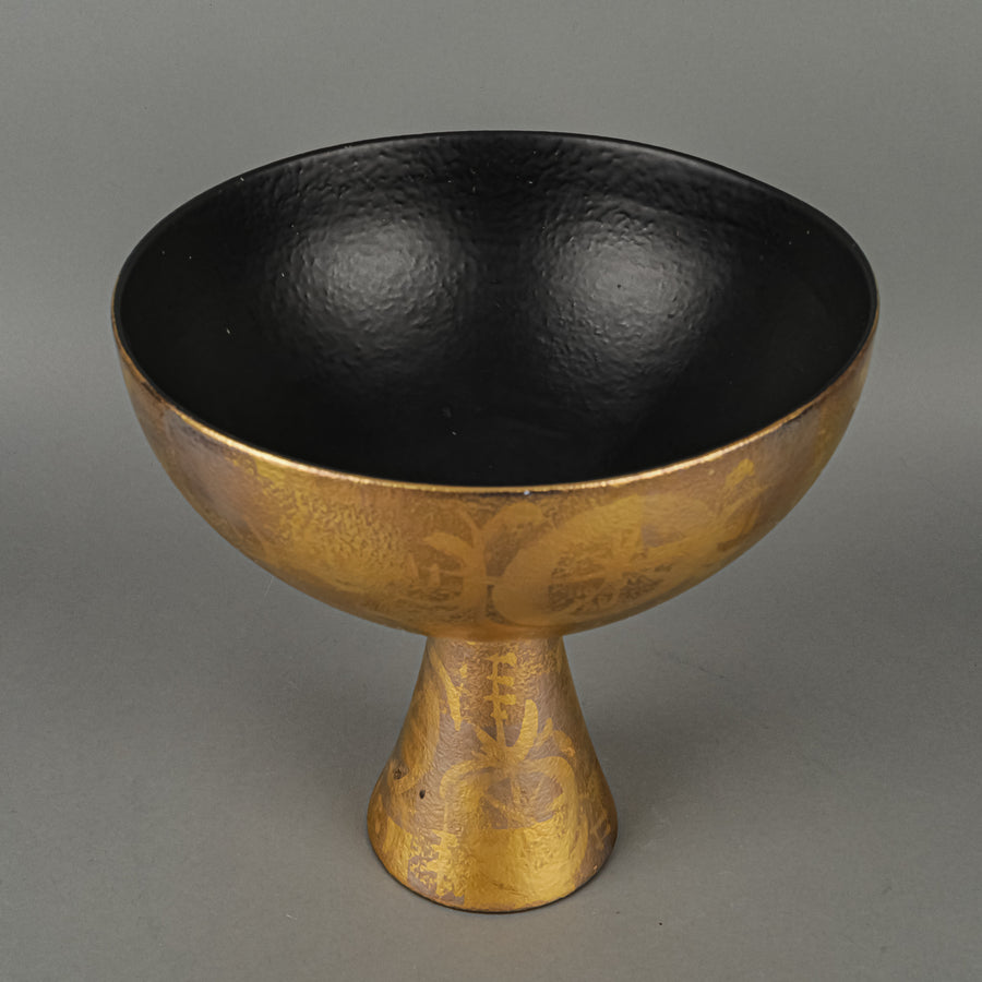SASCHA BRASTOFF Sascha B More Gold Ceramic Pedestal Bowl