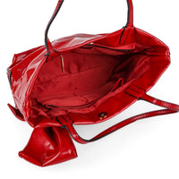 VALENTINO Patent Leather Bow Handbag - Red
