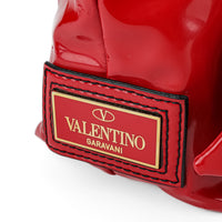 VALENTINO Patent Leather Bow Handbag - Red