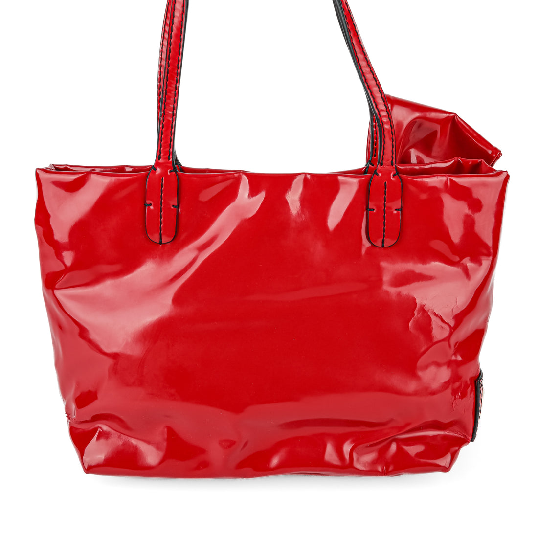 VALENTINO Patent Leather Bow Handbag - Red
