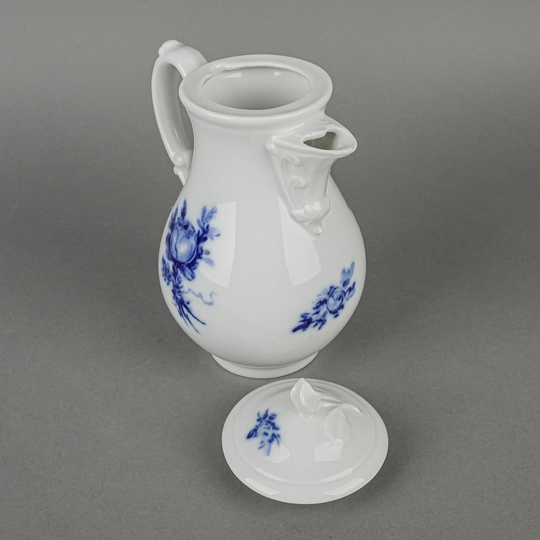 HUTSCHENREUTHER Blue Rose Coffee Pot With Lid