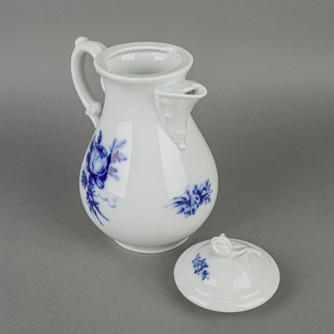HUTSCHENREUTHER Blue Rose Coffee Pot With Lid