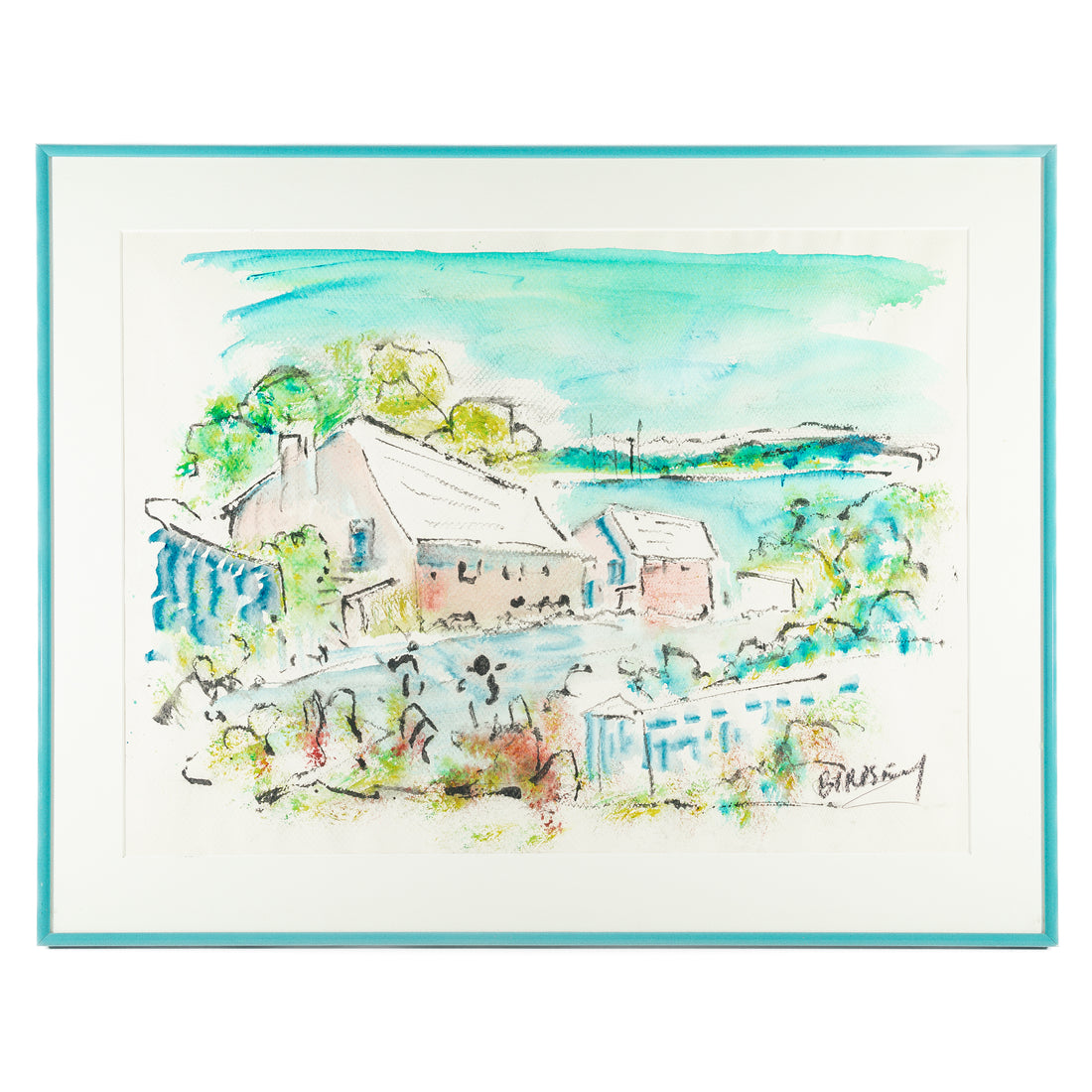 Alfred Birdsey (Bermuda 1912-1996) Houses On The Harbour