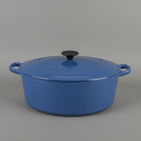 LE CREUSET Enamel Cast Iron Oval Dutch Oven 31cm With Lid - Blue