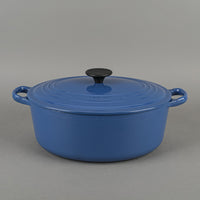 LE CREUSET Enamel Cast Iron Oval Dutch Oven 29cm With Lid - Blue