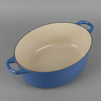 LE CREUSET Enamel Cast Iron Oval Dutch Oven 29cm With Lid - Blue