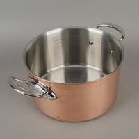 MAUVIEL Copper Open Stock Pot 24cm - No Lid