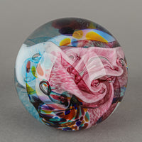 ROBERT HELD ART GLASS Sommerso/Bubbes Ball Paperweight
