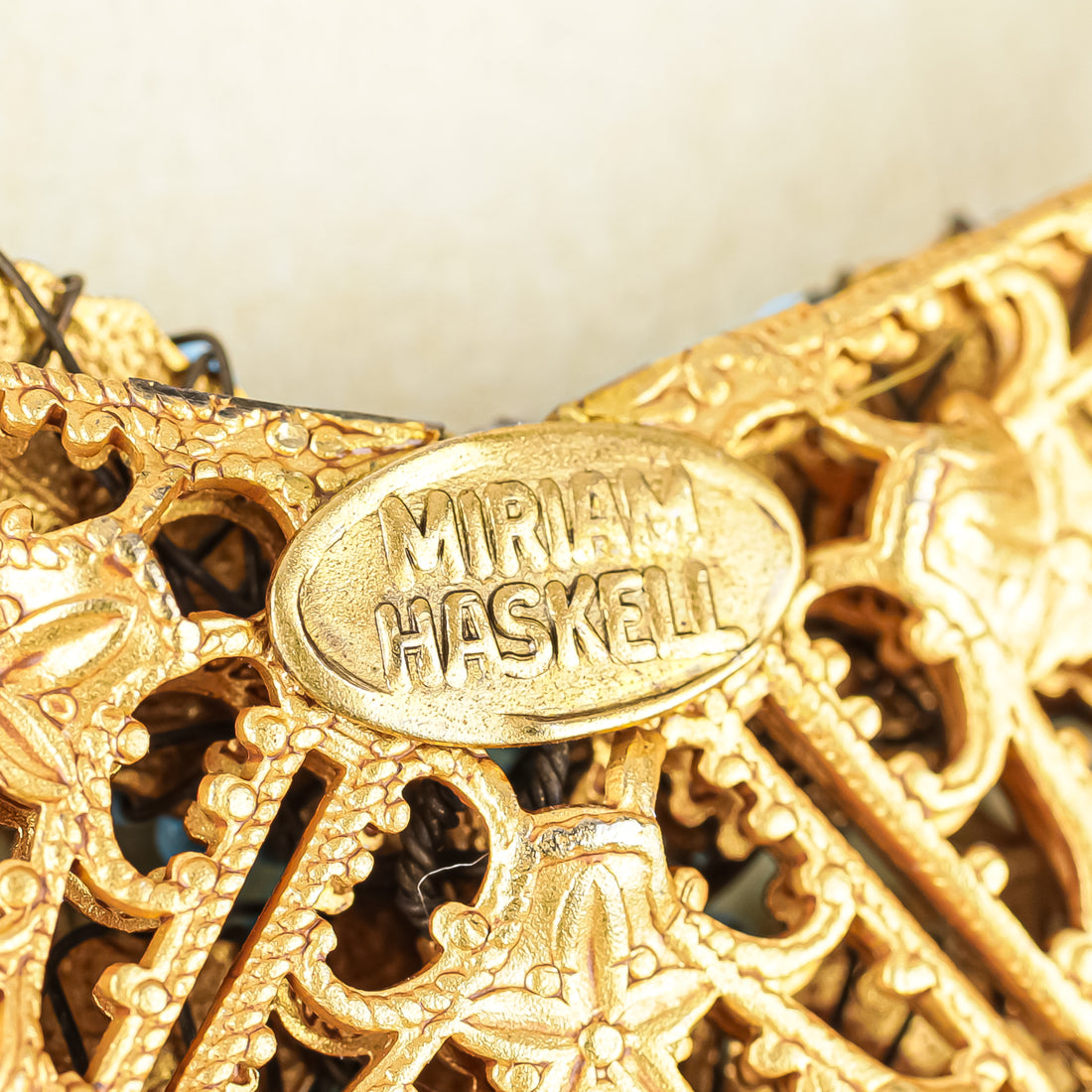 MIRIAM HASKELL Gold-Tone Faux-Turquoise/Blue Rhinestone Set