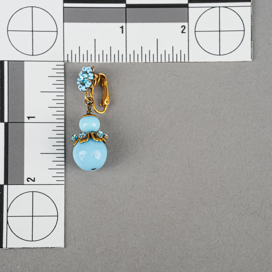 MIRIAM HASKELL Gold-Tone Faux-Turquoise/Blue Rhinestone Set