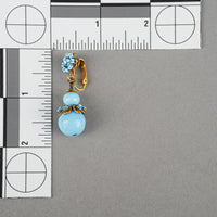 MIRIAM HASKELL Gold-Tone Faux-Turquoise/Blue Rhinestone Set