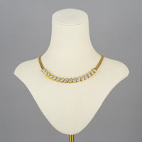 NINA RICCI Gold-Tone Marquise Cubic Zirconia Collar Necklace