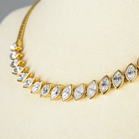 NINA RICCI Gold-Tone Marquise Cubic Zirconia Collar Necklace