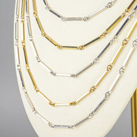D'ORLAN Gold/Silver-Tone Bar Multi-Layer Necklace