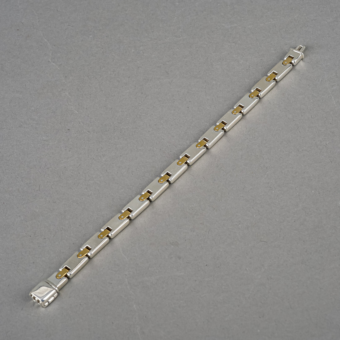 TIFFANY & CO Sterling Silver And 18K Yellow Gold Rectangle-Link Bracelet