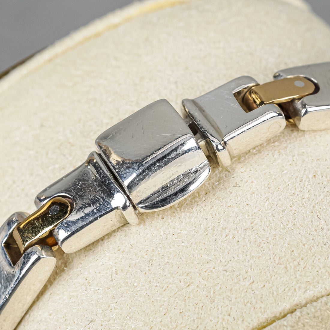 TIFFANY & CO Sterling Silver And 18K Yellow Gold Rectangle-Link Bracelet