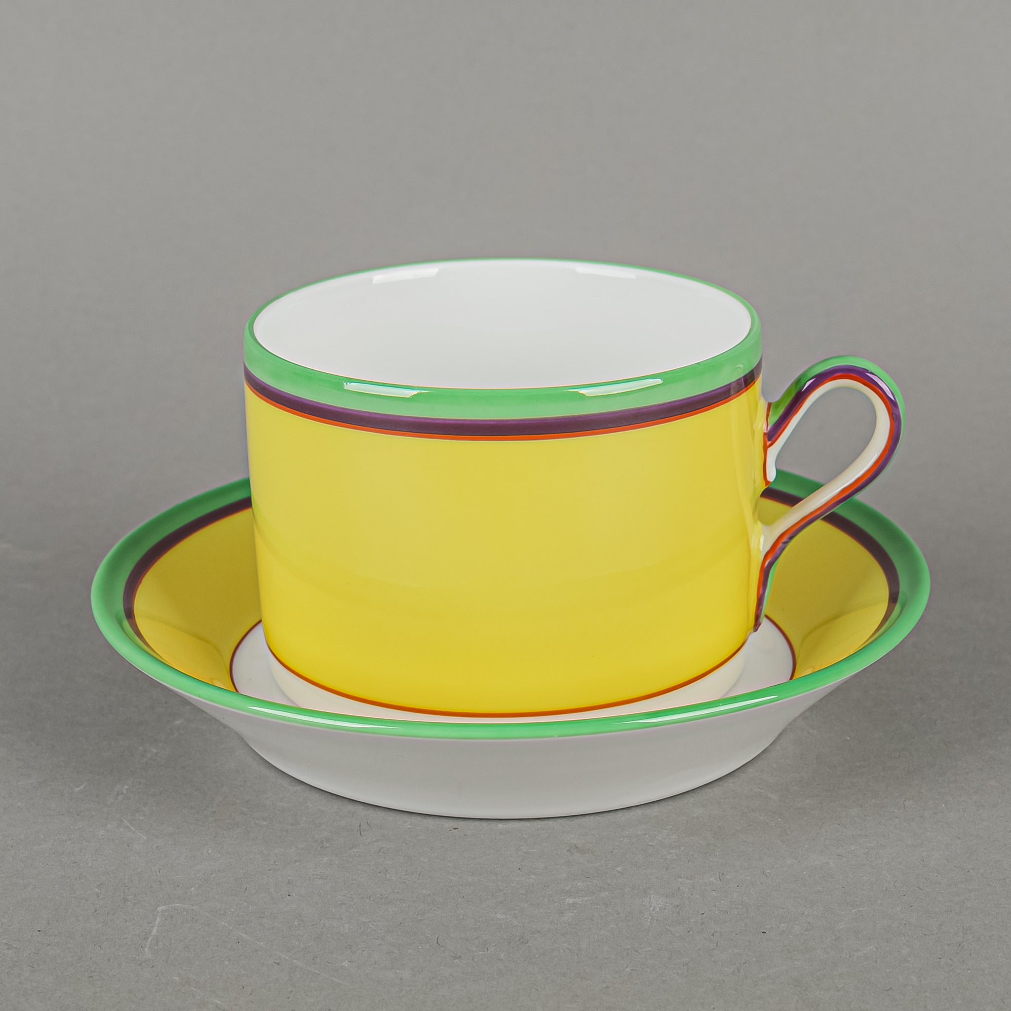 RICHARD GINORI Florence Yellow Band Cup & Saucers Set Of 4