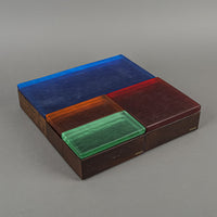 VENINI Murano Glass Lidded Wooden Boxes Set Of 4 - 8pcs