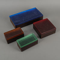 VENINI Murano Glass Lidded Wooden Boxes Set Of 4 - 8pcs