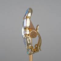SHERMAN Clips Gold-Tone Aurora Borealis Earrings