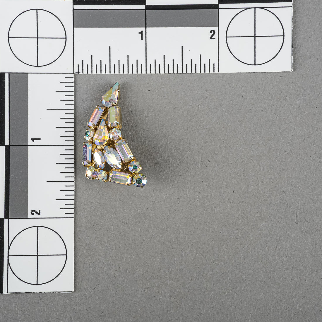 SHERMAN Clips Gold-Tone Aurora Borealis Earrings