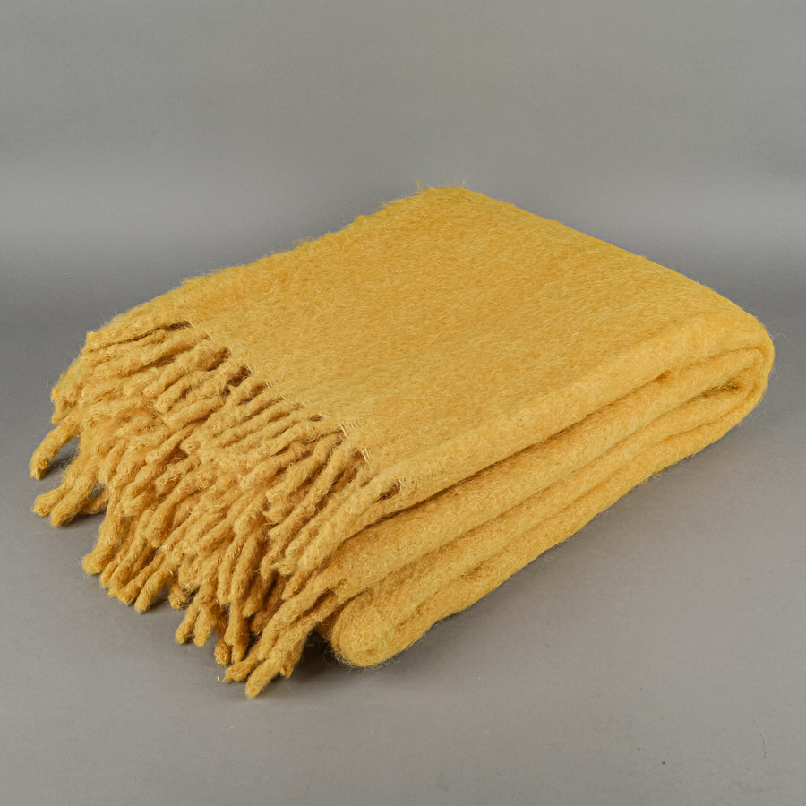 EZCARAY Mohair Wool Blanket - Yellow