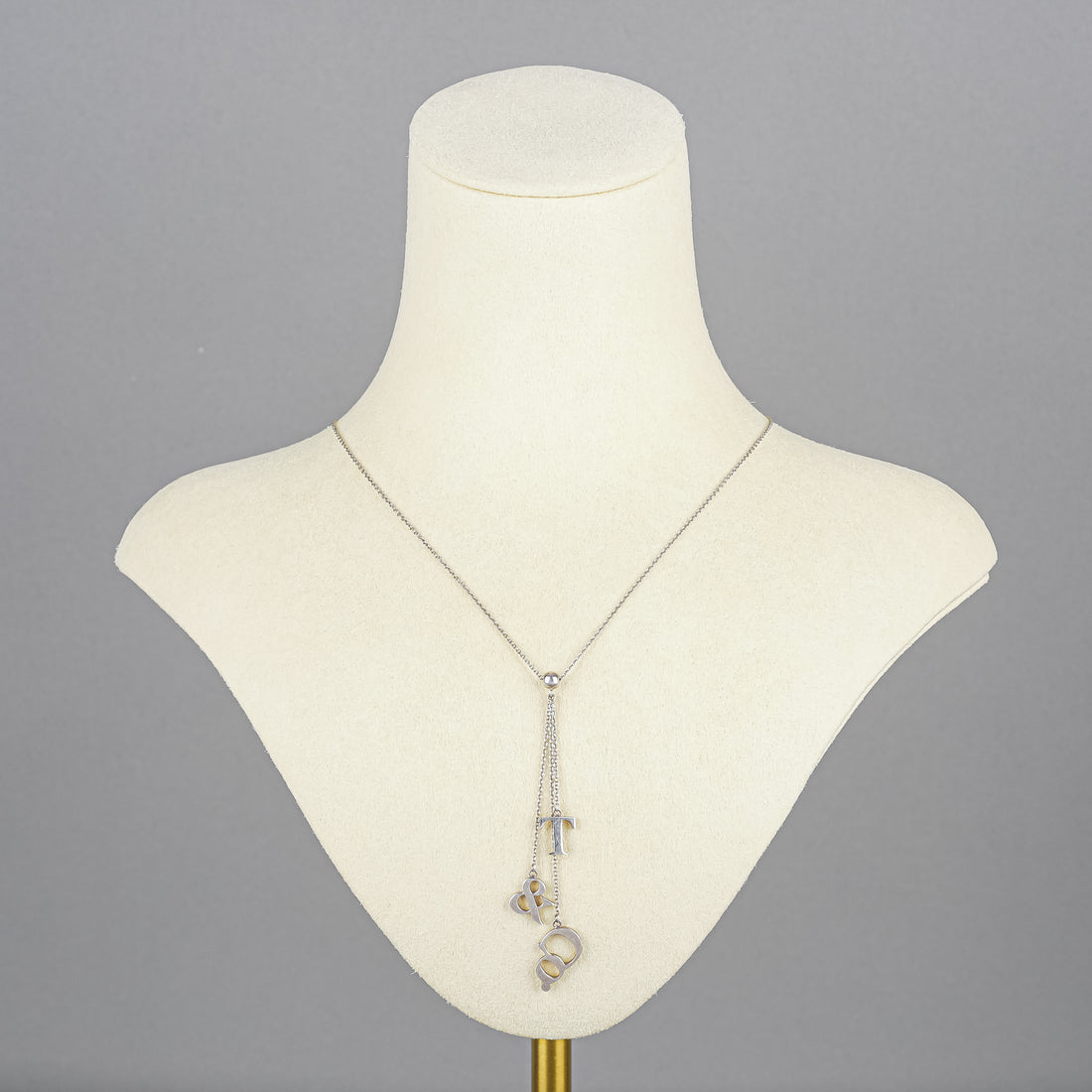 TIFFANY & CO 925 T&Co Letters Lariat Necklace