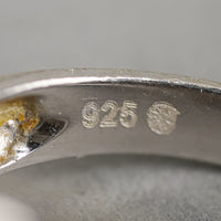 KORITE Sterling Horizontal Pear Shape Ammolite Ring