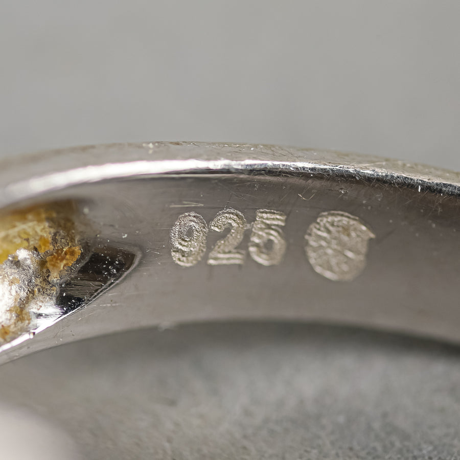 KORITE Sterling Horizontal Pear Shape Ammolite Ring