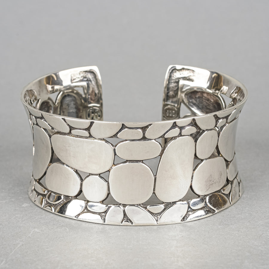 JOHN HARDY Sterling Kali Pebble Wide Cuff Bracelet