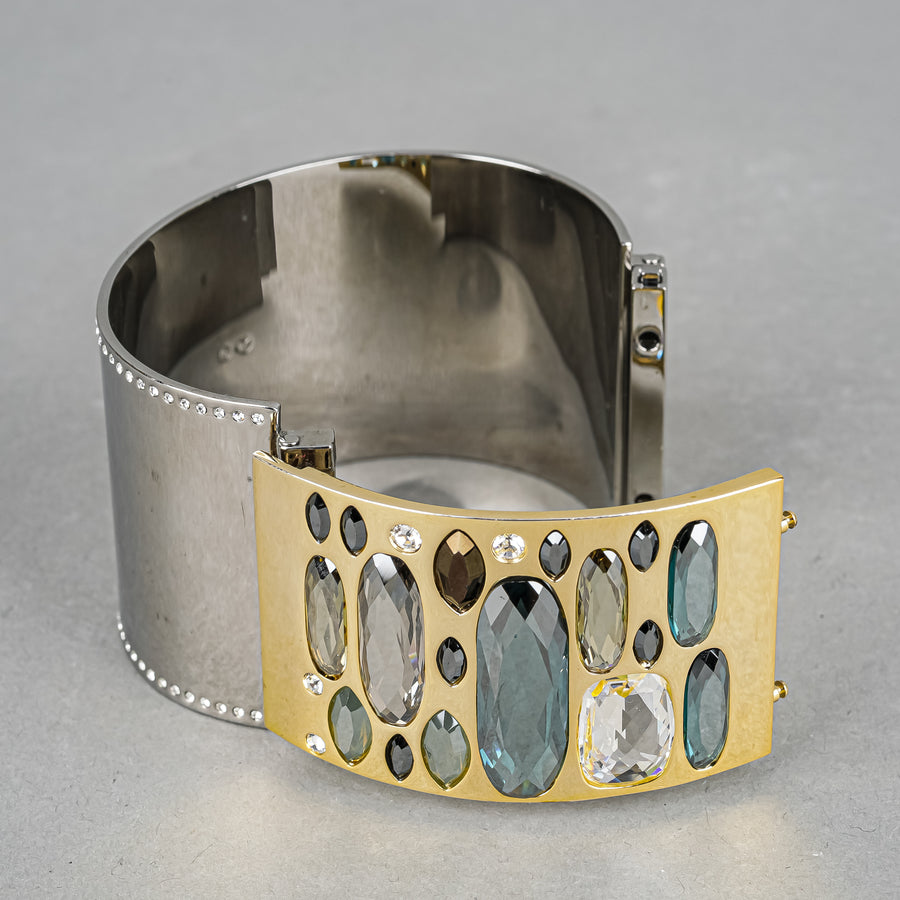 SWAROVSKI Two-Tone Hinged Cuff Bracelet