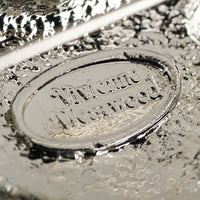 VIVIENNE WESTWOOD Silver Tone CZ Black Enamel Orb Brooch