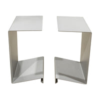 PAIR Grey Painted Sheet Steel End Tables
