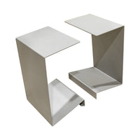 PAIR Grey Painted Sheet Steel End Tables