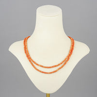 Silver Clasp Coral Two Strand Necklace