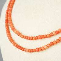 Silver Clasp Coral Two Strand Necklace