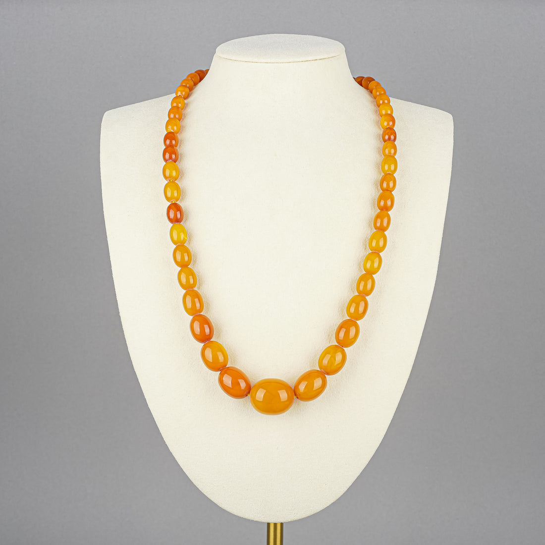 Graduated Butterscotch Amber Bead Necklace