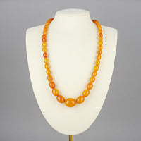 Graduated Butterscotch Amber Bead Necklace