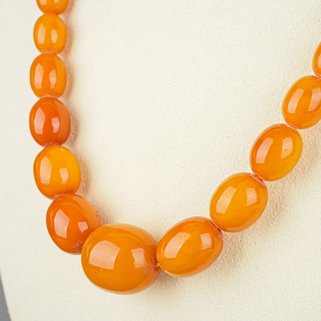 Graduated Butterscotch Amber Bead Necklace