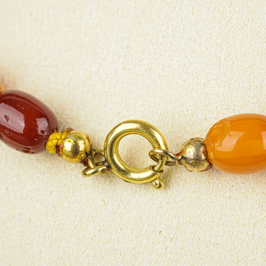 Graduated Butterscotch Amber Bead Necklace