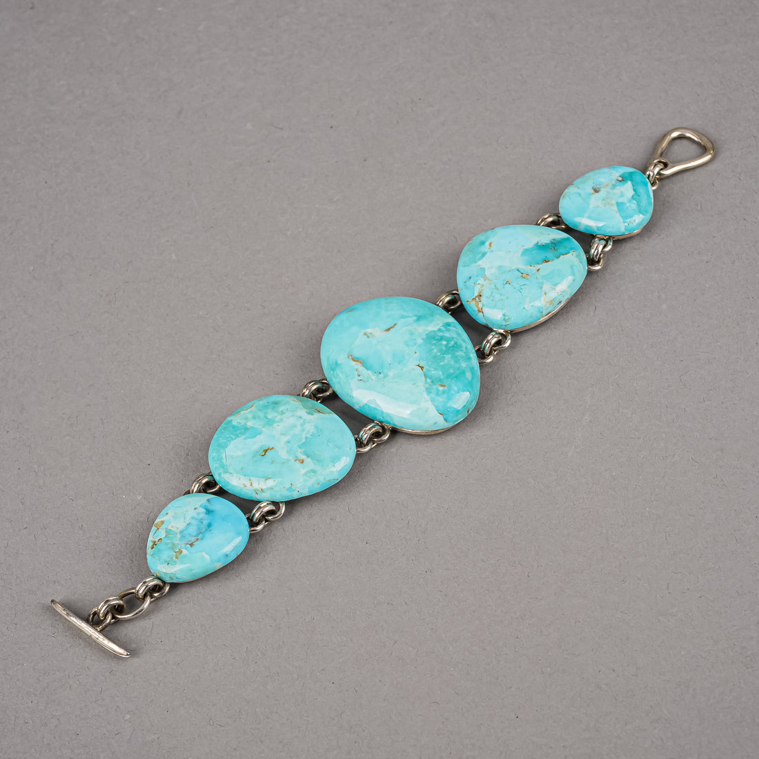 BARSE Sterling Large Graduated Turquoise Toggle Bracelet