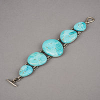 BARSE Sterling Large Graduated Turquoise Toggle Bracelet